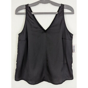 New Old Navy sz S Satin Blouse sleeveless tank top black in color 1950